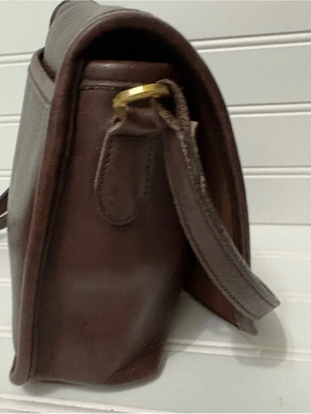 COACH Vintage Companion Flap Brown Leather Small Crossbody Shoulder Bag 9076